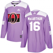 Youth Adidas Ottawa Senators #16 Clarke MacArthur Authentic Purple Fights Cancer Practice NHL Jersey
