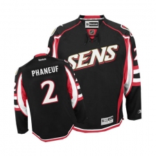 Men's Reebok Ottawa Senators #2 Dion Phaneuf Authentic Black Third NHL Jersey
