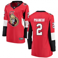 Women's Ottawa Senators #2 Dion Phaneuf Fanatics Branded Red Home Breakaway NHL Jersey
