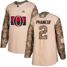 Youth Adidas Ottawa Senators #2 Dion Phaneuf Authentic Camo Veterans Day Practice NHL Jersey