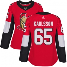 Women's Adidas Ottawa Senators #65 Erik Karlsson Authentic Red Home NHL Jersey