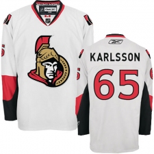Women's Reebok Ottawa Senators #65 Erik Karlsson Authentic White Away NHL Jersey