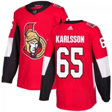 Youth Adidas Ottawa Senators #65 Erik Karlsson Authentic Red Home NHL Jersey