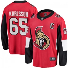 Youth Ottawa Senators #65 Erik Karlsson Fanatics Branded Red Home Breakaway NHL Jersey