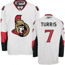 Men's Reebok Ottawa Senators #7 Kyle Turris Authentic White Away NHL Jersey