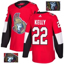 Men's Adidas Ottawa Senators #22 Chris Kelly Authentic Red Fashion Gold NHL Jersey