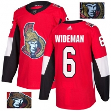 Men's Adidas Ottawa Senators #6 Chris Wideman Authentic Red Fashion Gold NHL Jersey
