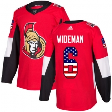 Men's Adidas Ottawa Senators #6 Chris Wideman Authentic Red USA Flag Fashion NHL Jersey