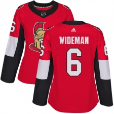Women's Adidas Ottawa Senators #6 Chris Wideman Authentic Red Home NHL Jersey