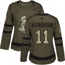 Women's Adidas Ottawa Senators #11 Daniel Alfredsson Authentic Green Salute to Service NHL Jersey