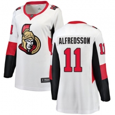 Women's Ottawa Senators #11 Daniel Alfredsson Fanatics Branded White Away Breakaway NHL Jersey