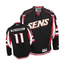 Youth Reebok Ottawa Senators #11 Daniel Alfredsson Authentic Black Third NHL Jersey