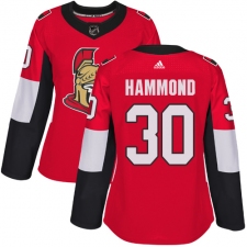 Women's Adidas Ottawa Senators #30 Andrew Hammond Authentic Red Home NHL Jersey