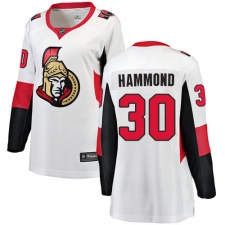 Women's Ottawa Senators #30 Andrew Hammond Fanatics Branded White Away Breakaway NHL Jersey