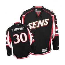 Women's Reebok Ottawa Senators #30 Andrew Hammond Authentic Black Third NHL Jersey