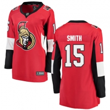 Women's Ottawa Senators #15 Zack Smith Fanatics Branded Red Home Breakaway NHL Jersey