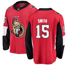Youth Ottawa Senators #15 Zack Smith Fanatics Branded Red Home Breakaway NHL Jersey