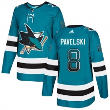 Men's Adidas San Jose Sharks #8 Joe Pavelski Authentic Teal Drift Fashion NHL Jersey