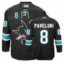 Men's Reebok San Jose Sharks #8 Joe Pavelski Premier Black Third NHL Jersey