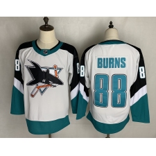 Men's San Jose Sharks #88 Brent Burns Authentic White Away Jersey