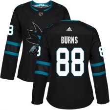 Women's Adidas San Jose Sharks #88 Brent Burns Premier Black Alternate NHL Jersey