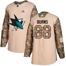 Youth Adidas San Jose Sharks #88 Brent Burns Authentic Camo Veterans Day Practice NHL Jersey