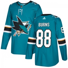 Youth Adidas San Jose Sharks #88 Brent Burns Premier Teal Green Home NHL Jersey