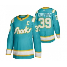 Men's San Jose Sharks #39 Logan Couture 2020 Throwback Authentic Player Hockey Jersey