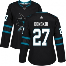 Women's Adidas San Jose Sharks #27 Joonas Donskoi Premier Black Alternate NHL Jersey
