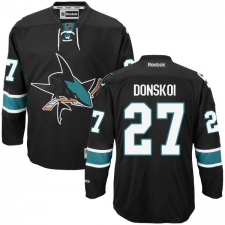 Women's Reebok San Jose Sharks #27 Joonas Donskoi Authentic Black Third NHL Jersey