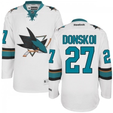 Youth Reebok San Jose Sharks #27 Joonas Donskoi Authentic White Away NHL Jersey
