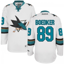 Men's Reebok San Jose Sharks #89 Mikkel Boedker Authentic White Away NHL Jersey