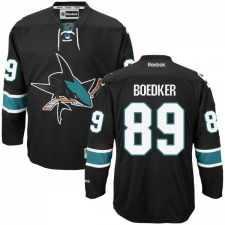 Women's Reebok San Jose Sharks #89 Mikkel Boedker Authentic Black Third NHL Jersey