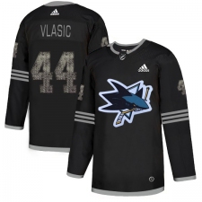 Men's Adidas San Jose Sharks #44 Marc-Edouard Vlasic Black Authentic Classic Stitched NHL Jersey