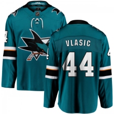 Youth San Jose Sharks #44 Marc-Edouard Vlasic Fanatics Branded Teal Green Home Breakaway NHL Jersey