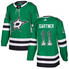 Men's Adidas Dallas Stars #11 Mike Gartner Authentic Green Drift Fashion NHL Jersey
