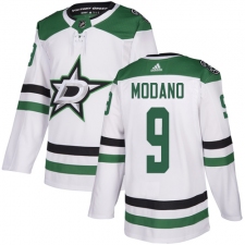 Men's Adidas Dallas Stars #9 Mike Modano White Road Authentic Stitched NHL Jersey