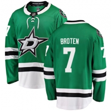 Youth Dallas Stars #7 Neal Broten Authentic Green Home Fanatics Branded Breakaway NHL Jersey