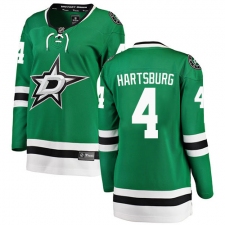 Women's Dallas Stars #4 Craig Hartsburg Authentic Green Home Fanatics Branded Breakaway NHL Jersey