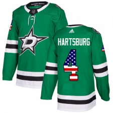 Youth Adidas Dallas Stars #4 Craig Hartsburg Authentic Green USA Flag Fashion NHL Jersey