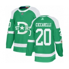 Men's Dallas Stars #20 Dino Ciccarelli Authentic Green 2020 Winter Classic Hockey Jersey