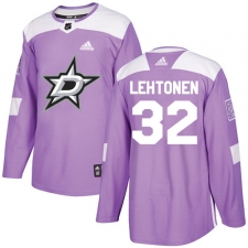 Men's Adidas Dallas Stars #32 Kari Lehtonen Authentic Purple Fights Cancer Practice NHL Jersey