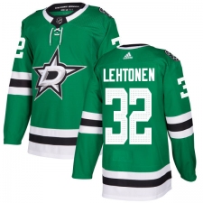 Youth Adidas Dallas Stars #32 Kari Lehtonen Authentic Green Home NHL Jersey