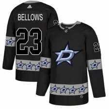 Men's Adidas Dallas Stars #23 Brian Bellows Authentic Black Team Logo Fashion NHL Jersey