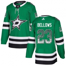 Men's Adidas Dallas Stars #23 Brian Bellows Authentic Green Drift Fashion NHL Jersey