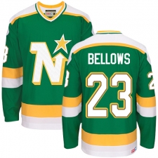 Men's CCM Dallas Stars #23 Brian Bellows Authentic Green Throwback NHL Jersey