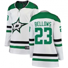 Women's Dallas Stars #23 Brian Bellows Authentic White Away Fanatics Branded Breakaway NHL Jersey