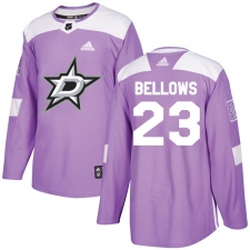 Youth Adidas Dallas Stars #23 Brian Bellows Authentic Purple Fights Cancer Practice NHL Jersey