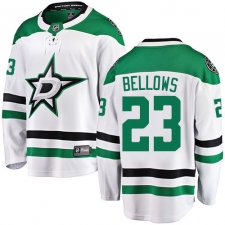 Youth Dallas Stars #23 Brian Bellows Authentic White Away Fanatics Branded Breakaway NHL Jersey