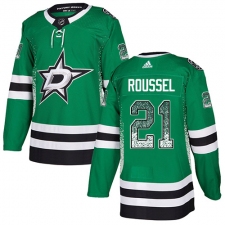 Men's Adidas Dallas Stars #21 Antoine Roussel Authentic Green Drift Fashion NHL Jersey